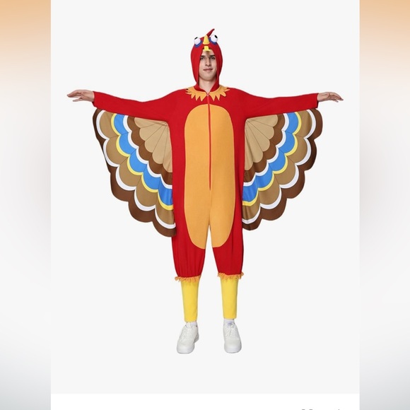 NWT Fleece Turkey Costume Thanksgiving Day Onesie Cosplay Men’s XL - Picture 3 of 6
